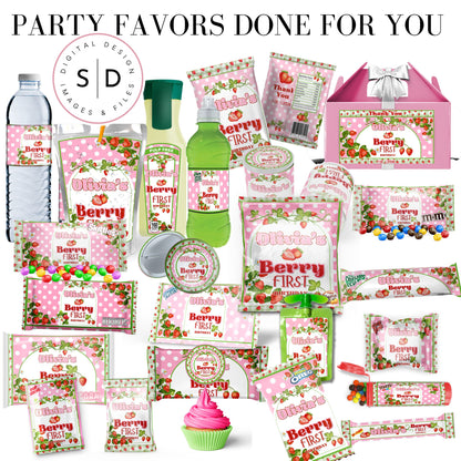 Berry First Strawberry Birthday Party Favors DFY