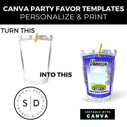 Congrats Class of 2025 – Blue & Silver Graduation Party Favor Bundle
