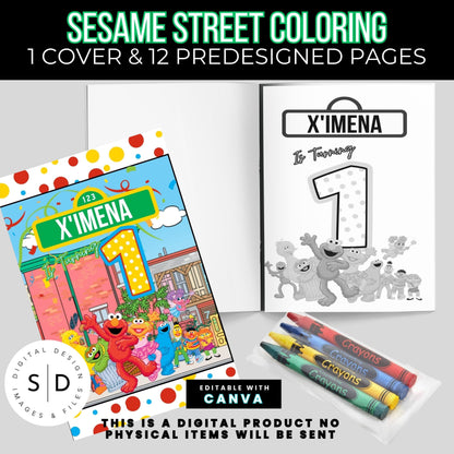 Sesame Street Coloring Book Printable PDF CANVA DIY