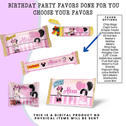 Pink Mouse Birthday Party Favors DFY