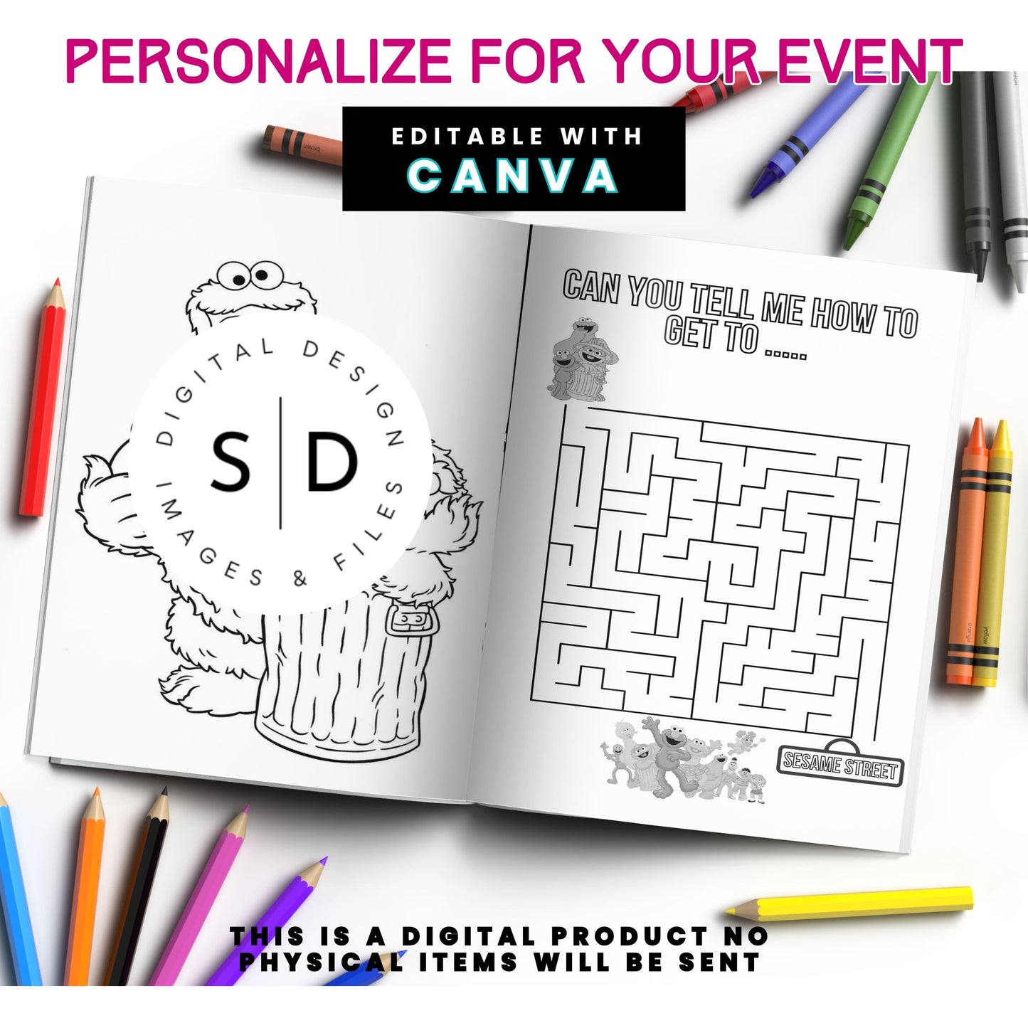 Sesame Street Coloring Book Printable PDF CANVA DIY