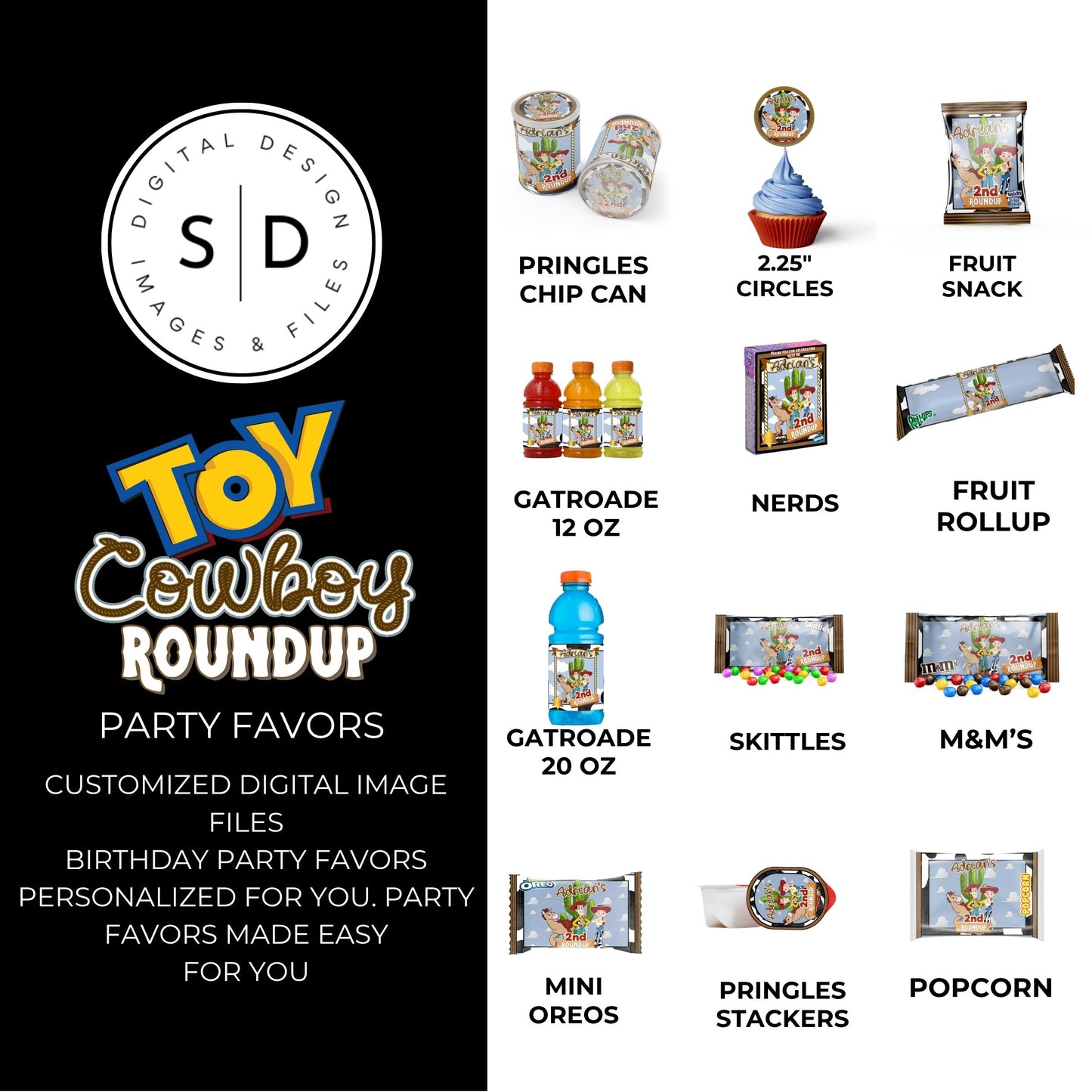 Toy Cowboy Roundup Digital Party Favor DFY