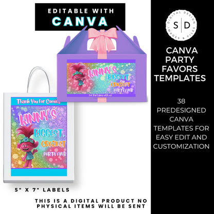 Trolls Craziest Party Favor Templates Bundle