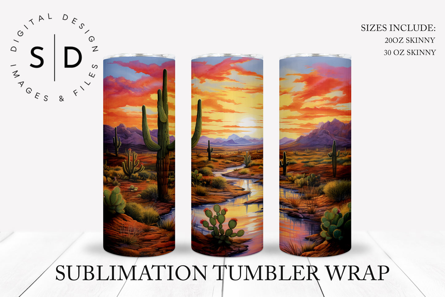 Arizona Landscape Sunset Tumbler Wrap Designs Bundle