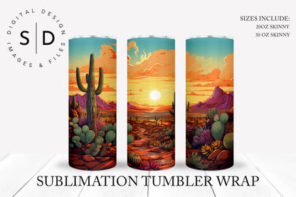 Arizona Landscape Sunset Tumbler Wrap Designs Bundle