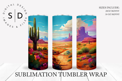 Arizona Landscape Sunset Tumbler Wrap Designs Bundle