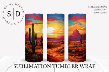 Arizona Landscape Sunset Tumbler Wrap Designs Bundle