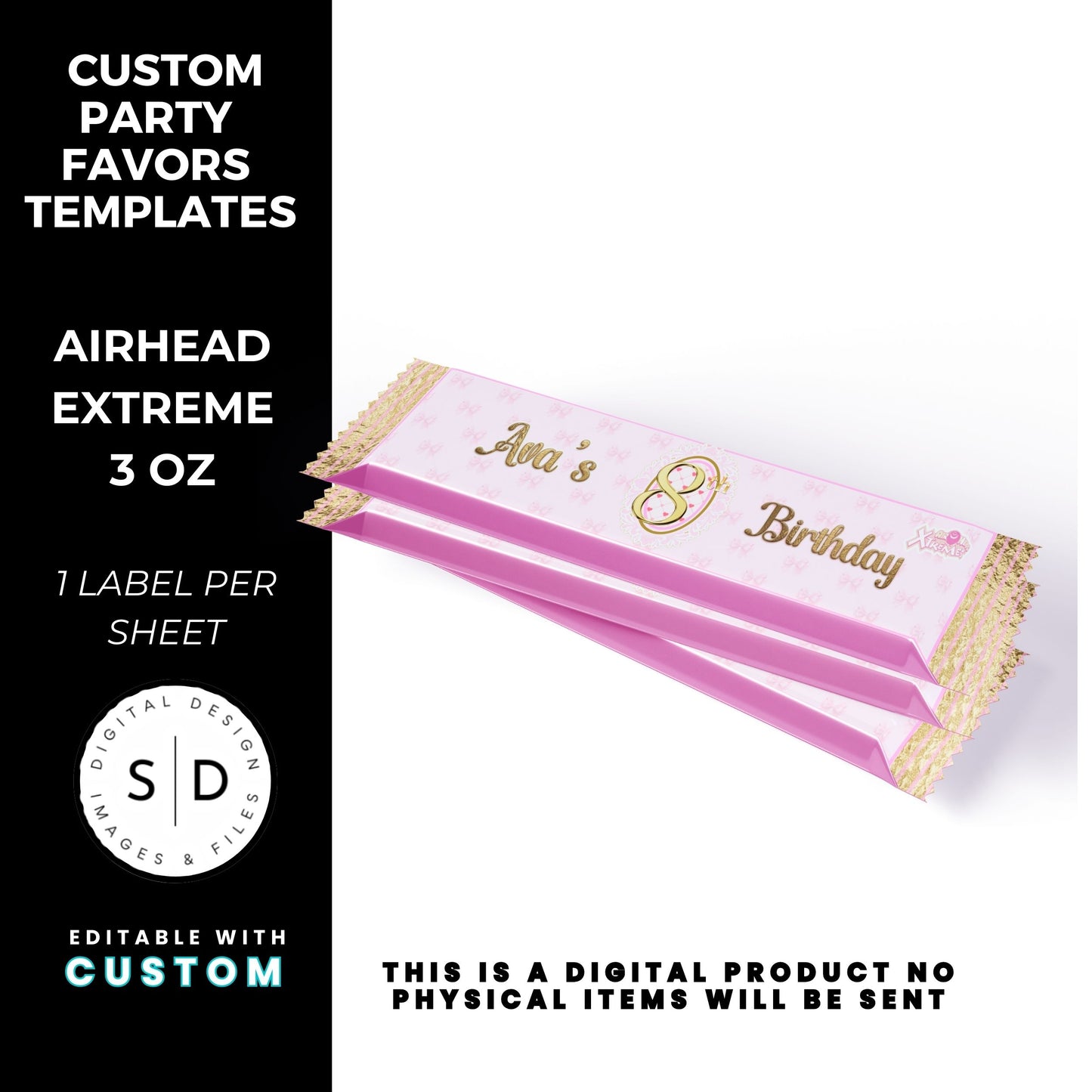 Pink Bow Party Printable Favor Designs DFY
