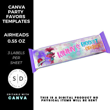 Trolls Craziest Party Favor Templates Bundle