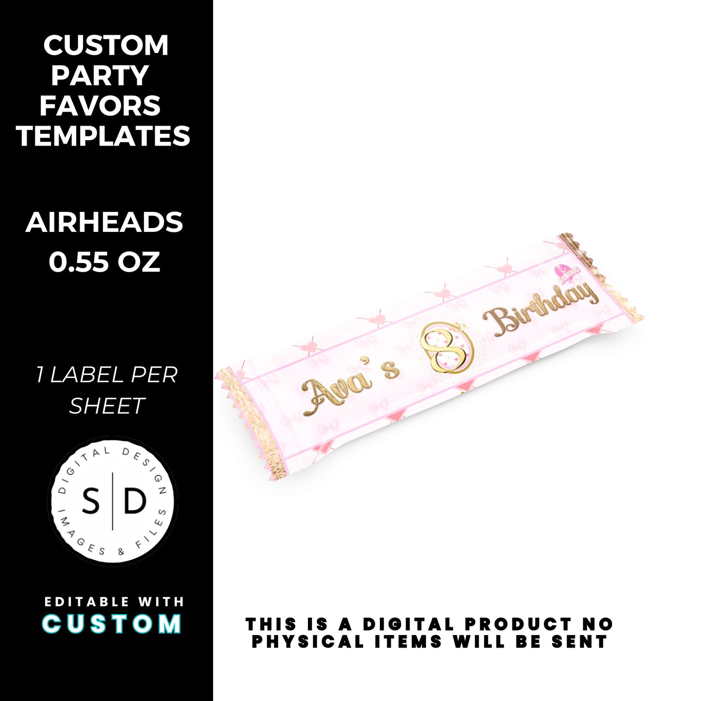 Pink Bow Party Printable Favor Designs DFY