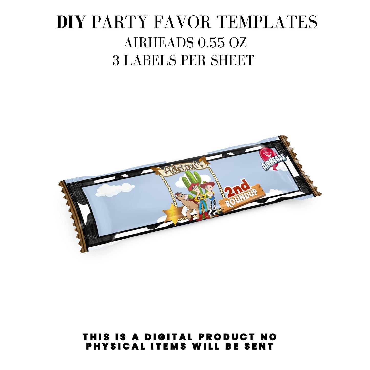 Toy Cowboy Roundup Digital Party Favor DFY