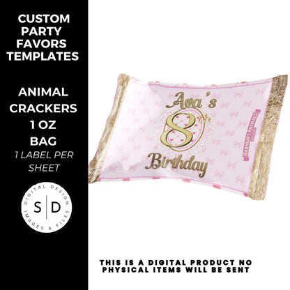 Pink Bow Party Printable Favor Designs DFY