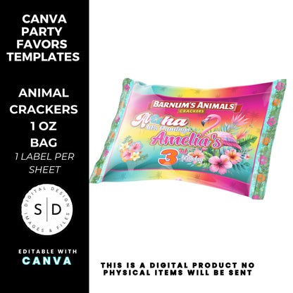 Aloha Let's Flamingo Birthday Party Favor Templates Bundle