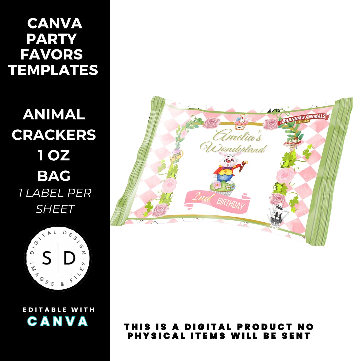 Alice In Wonderland Birthday Party Favor Templates Bundle