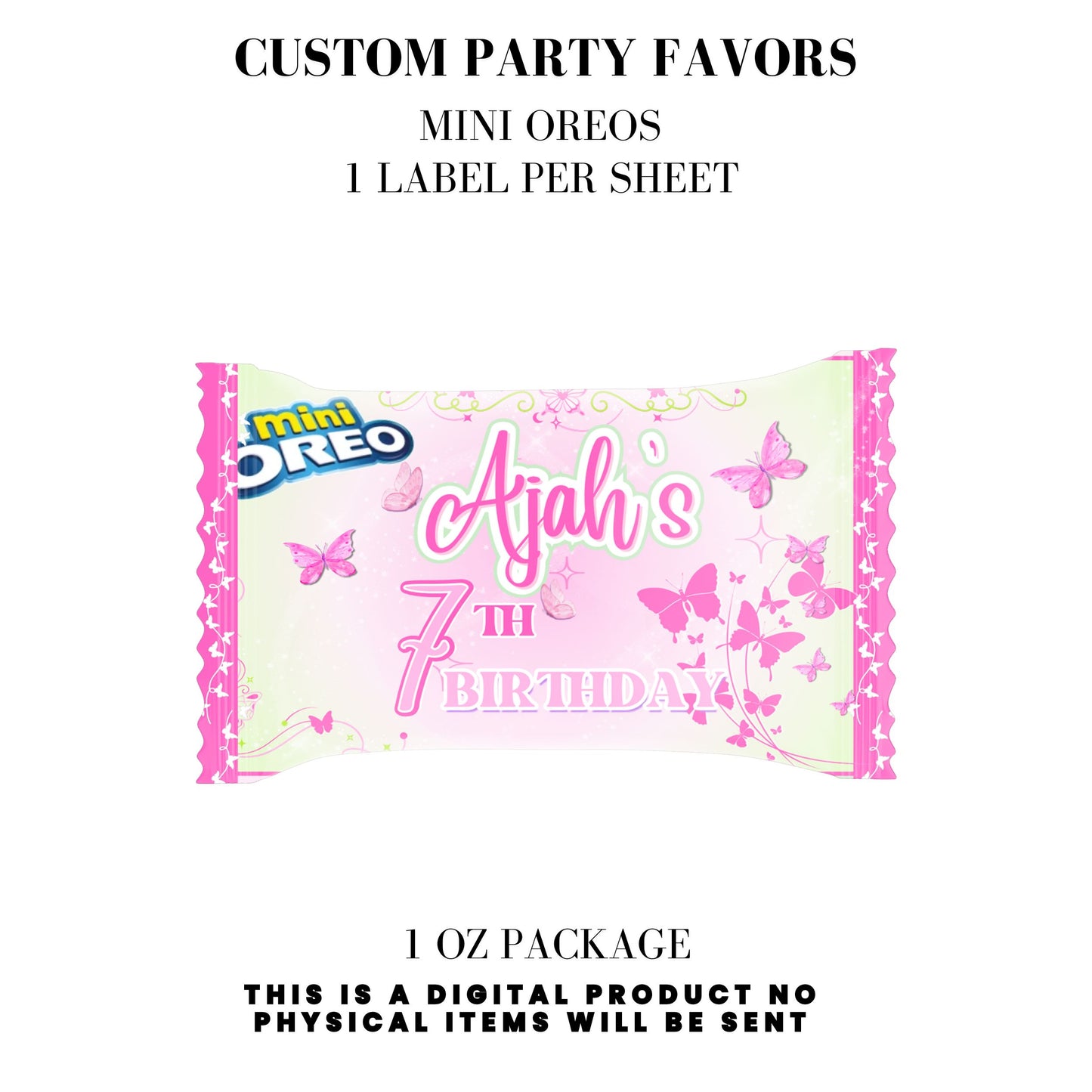 Butterfly Sparkle Pink Birthday Party Favors DFY