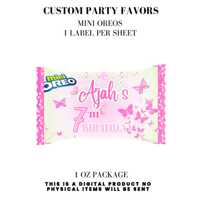 Butterfly Sparkle Pink Birthday Party Favors DFY