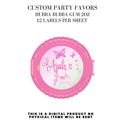 Butterfly Sparkle Pink Birthday Party Favors DFY