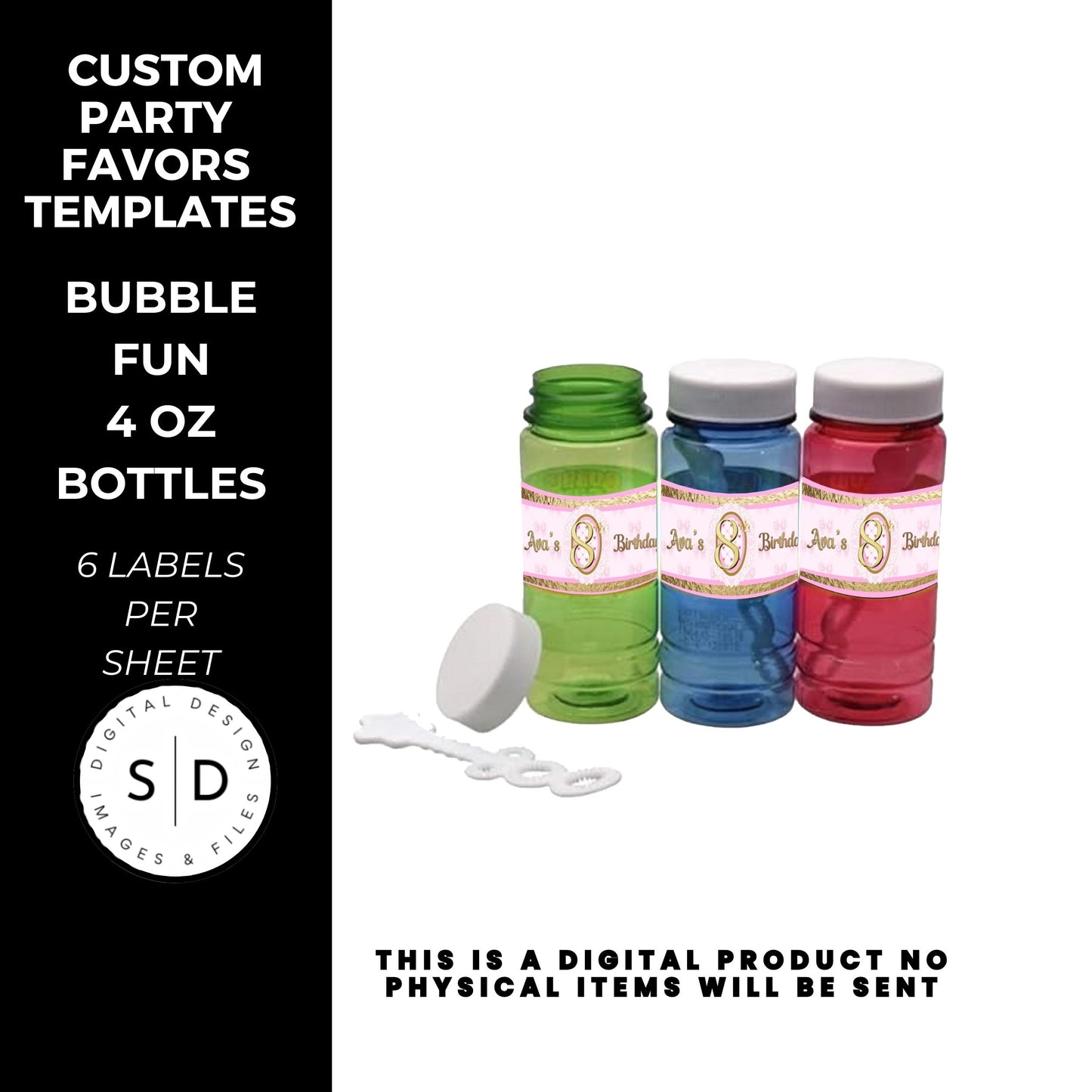 Pink Bow Party Printable Favor Designs DFY