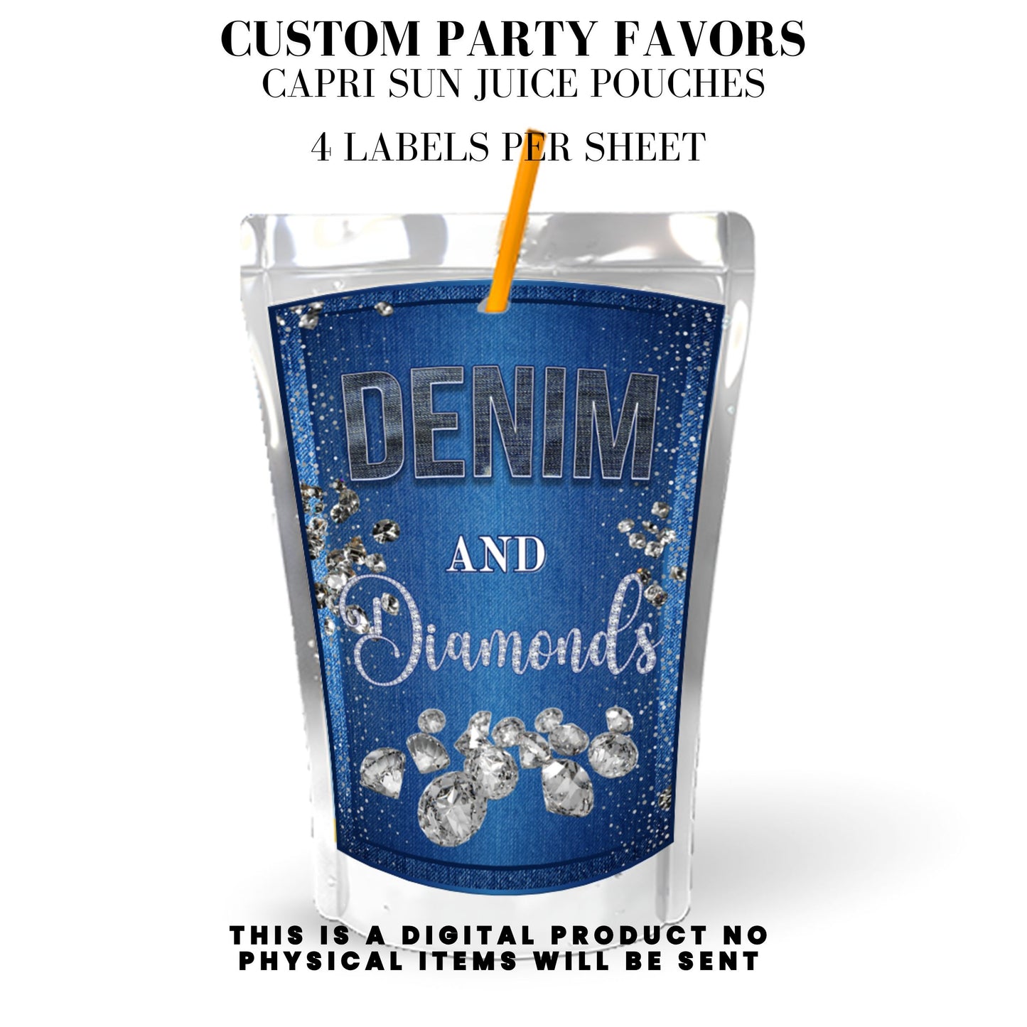 Denim & Diamonds Party Printable Favor Designs DFY