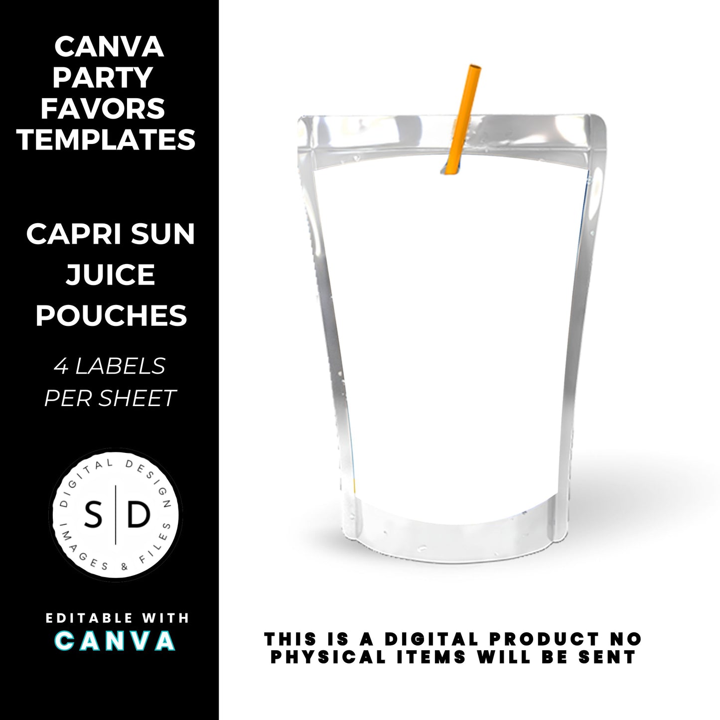 Customizable Canva Template for Capri Sun Juice Pouches