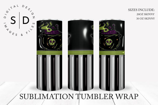 Witch's Cauldron Striped 3D Inflated Tumbler Wrap