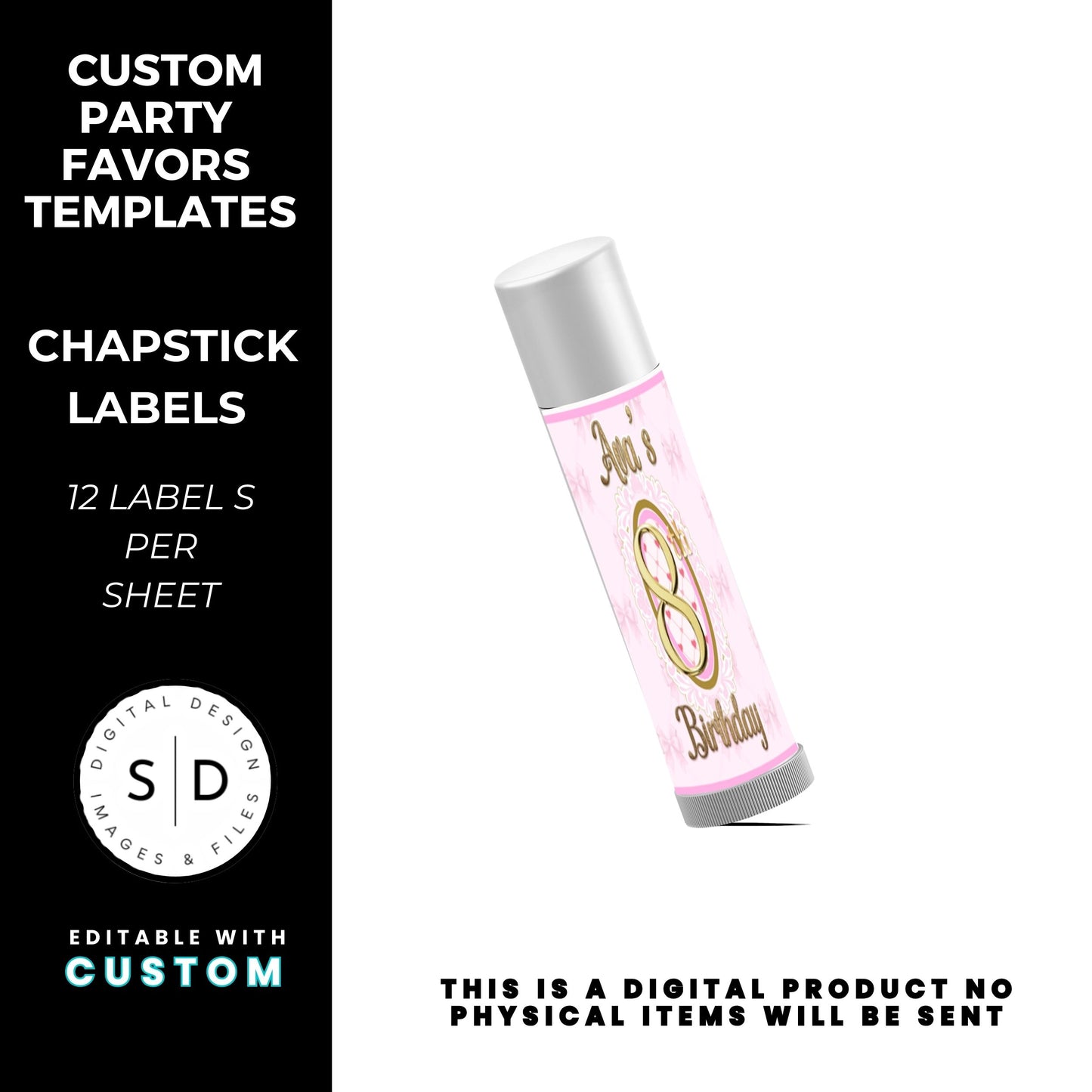 Pink Bow Party Printable Favor Designs DFY