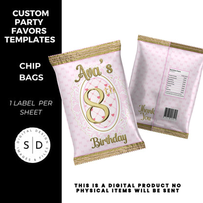 Pink Bow Party Printable Favor Designs DFY