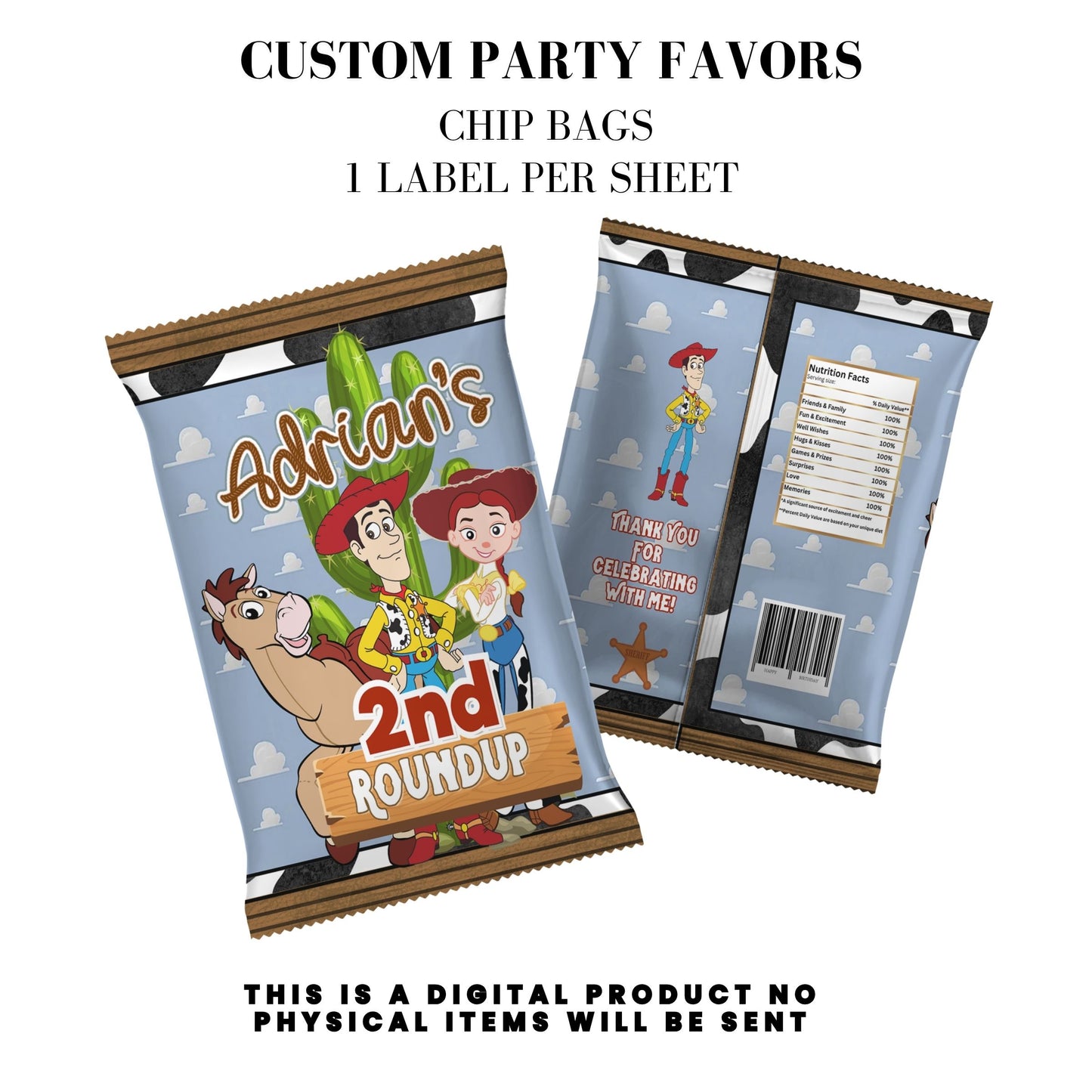 Toy Cowboy Roundup Digital Party Favor DFY