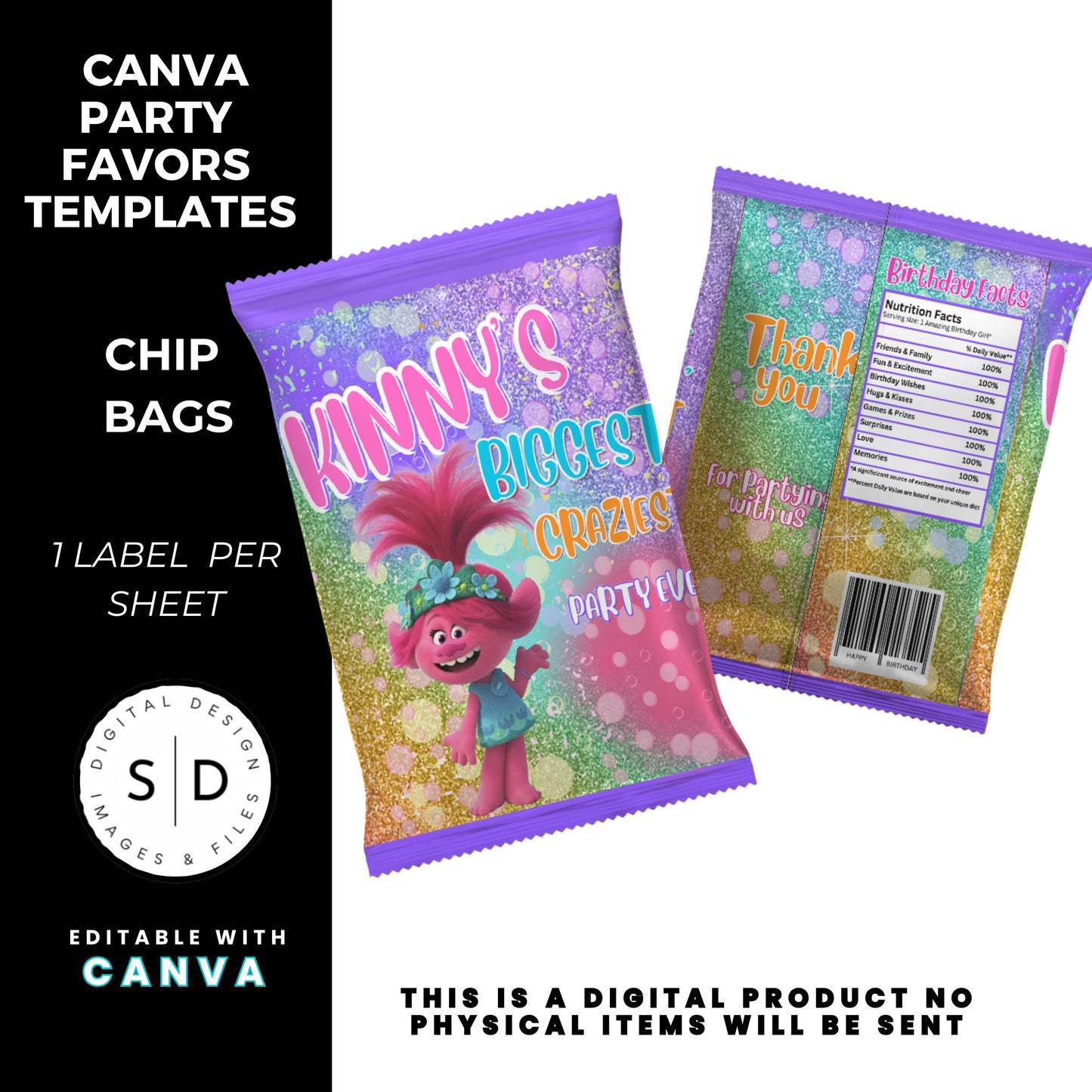 Trolls Craziest Party Favor Templates Bundle