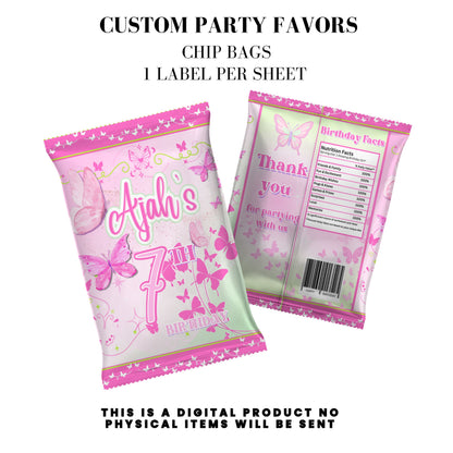 Butterfly Sparkle Pink Birthday Party Favors DFY