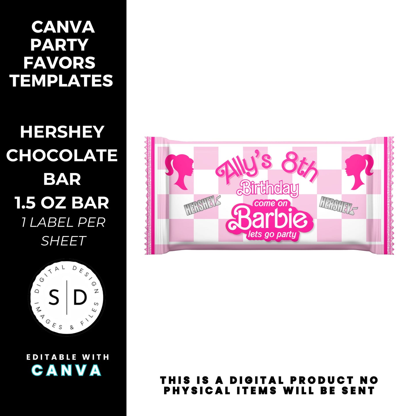 Let's Go Party Retro Barbie Birthday Party Favor Templates