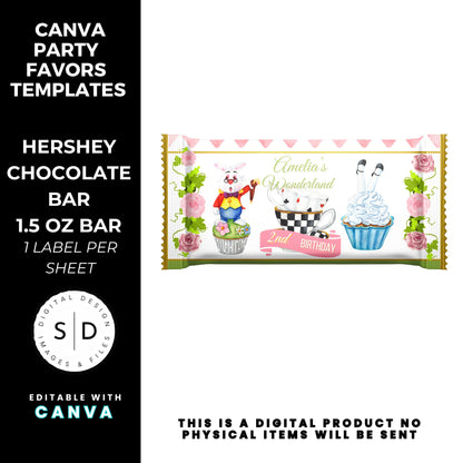 Alice In Wonderland Birthday Party Favor Templates Bundle