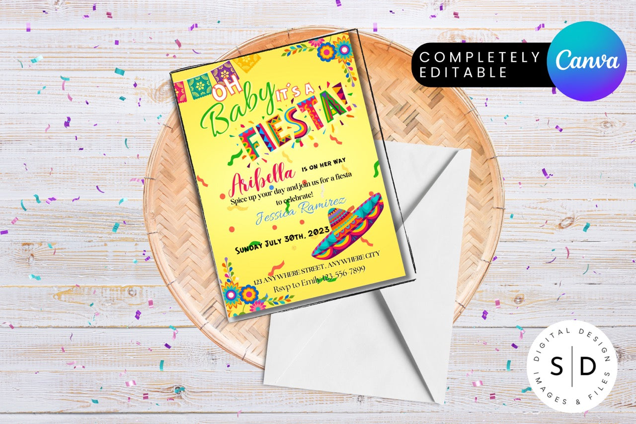 Oh Baby It's a Fiesta Baby Shower invitation