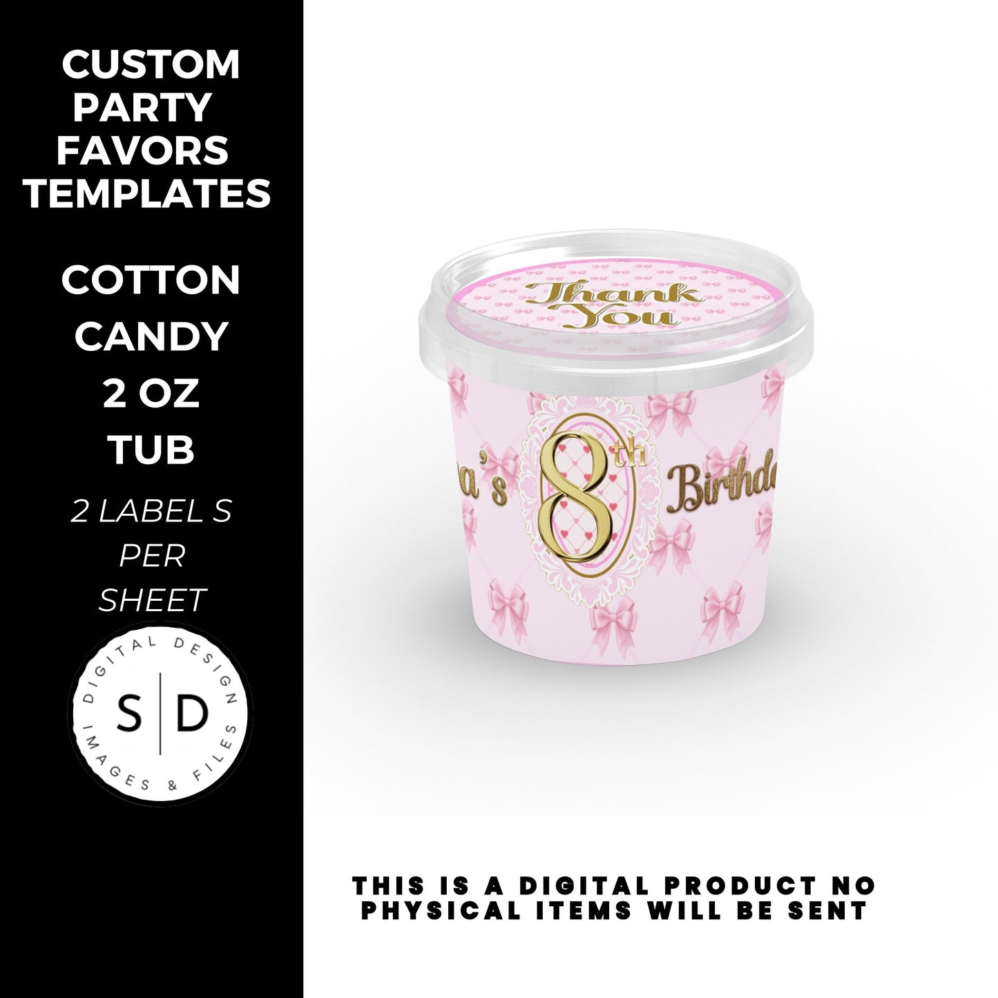 Pink Bow Party Printable Favor Designs DFY
