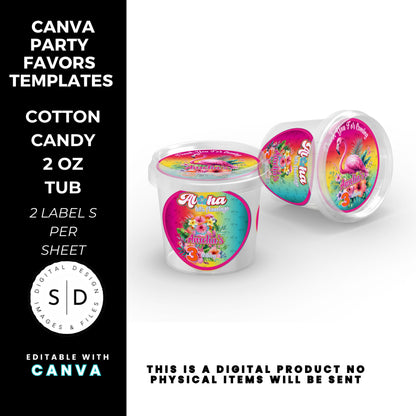 Aloha Let's Flamingo Birthday Party Favor Templates Bundle