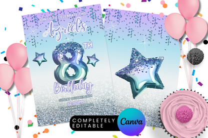 Ocean Foil Birthday Party Invitation