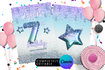 Ocean Foil Birthday Party Invitation