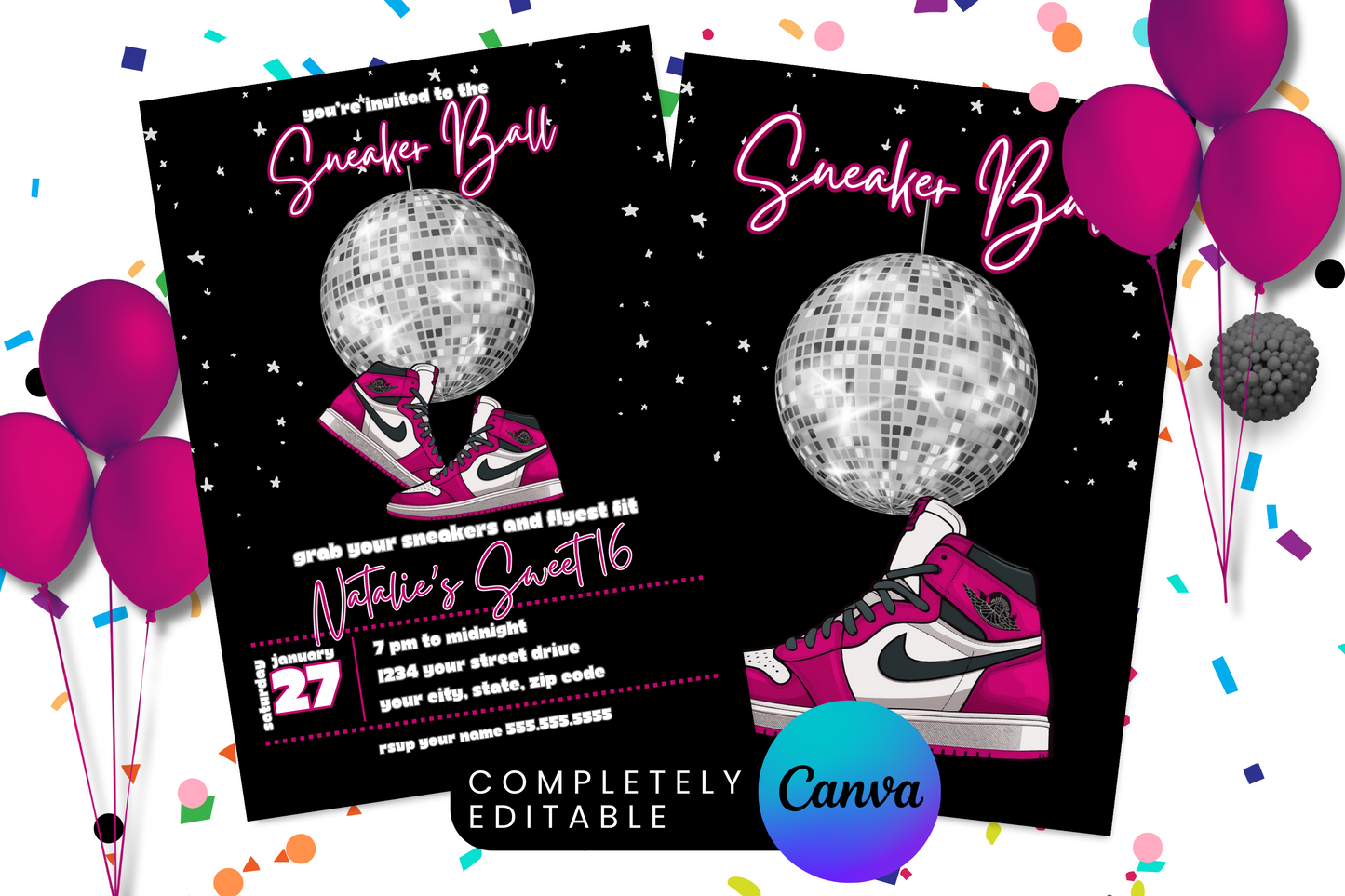 Sneaker Ball Birthday Invitation