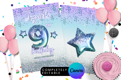 Ocean Foil Birthday Party Invitation