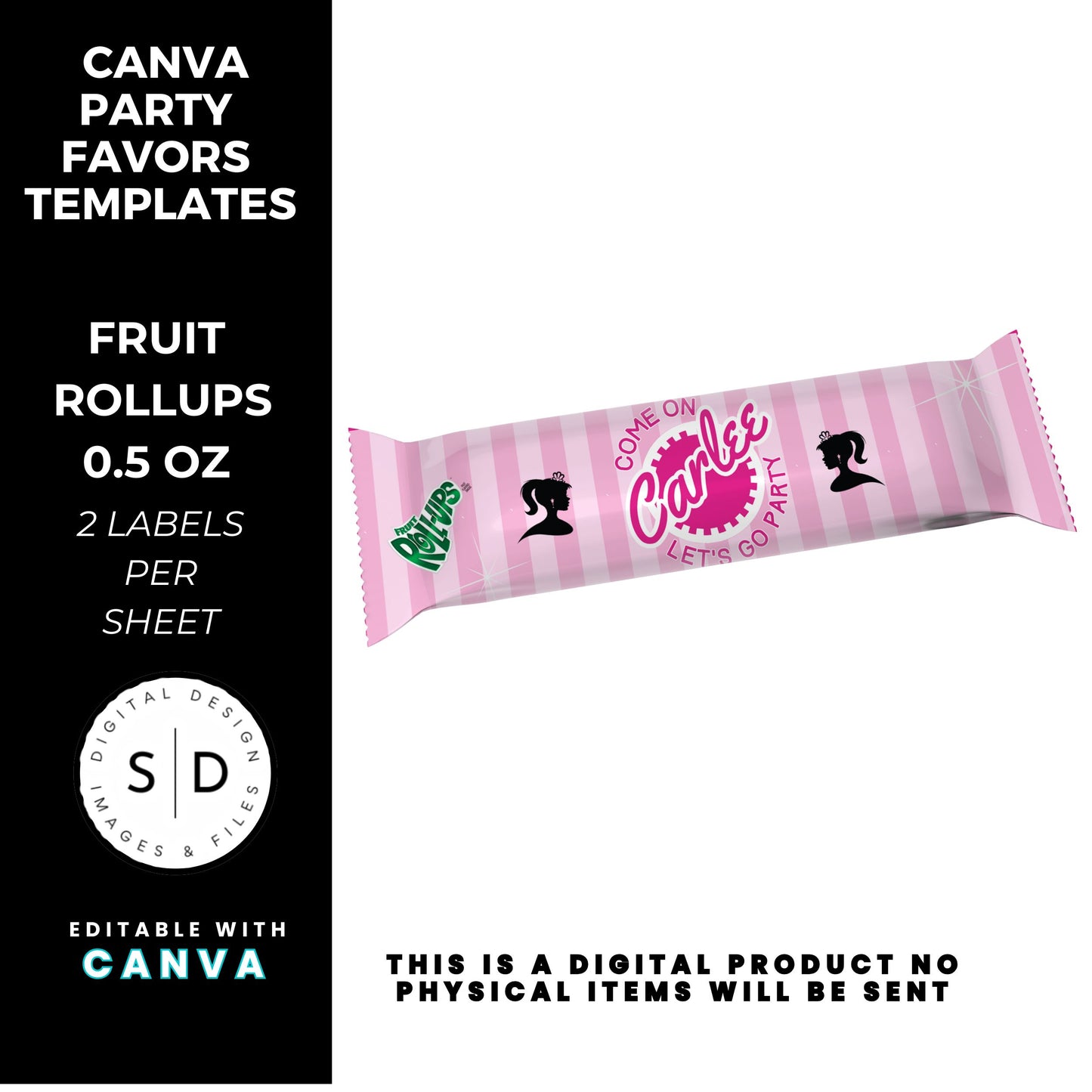 Come On Barbie Birthday Party Favor Templates