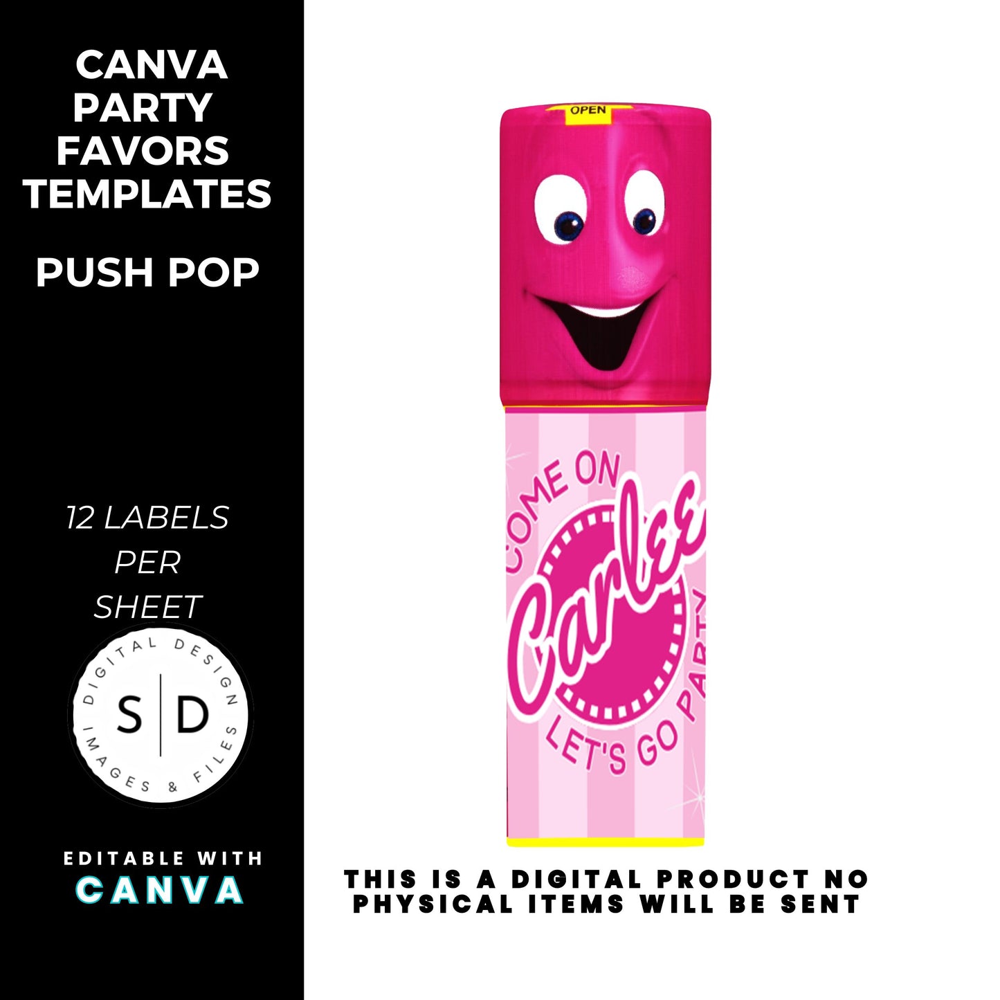 Come On Barbie Birthday Party Favor Templates