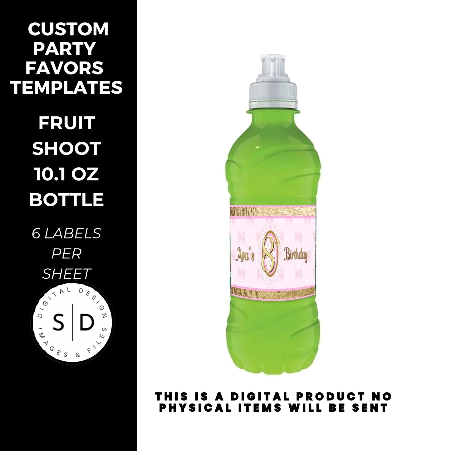 Pink Bow Party Printable Favor Designs DFY