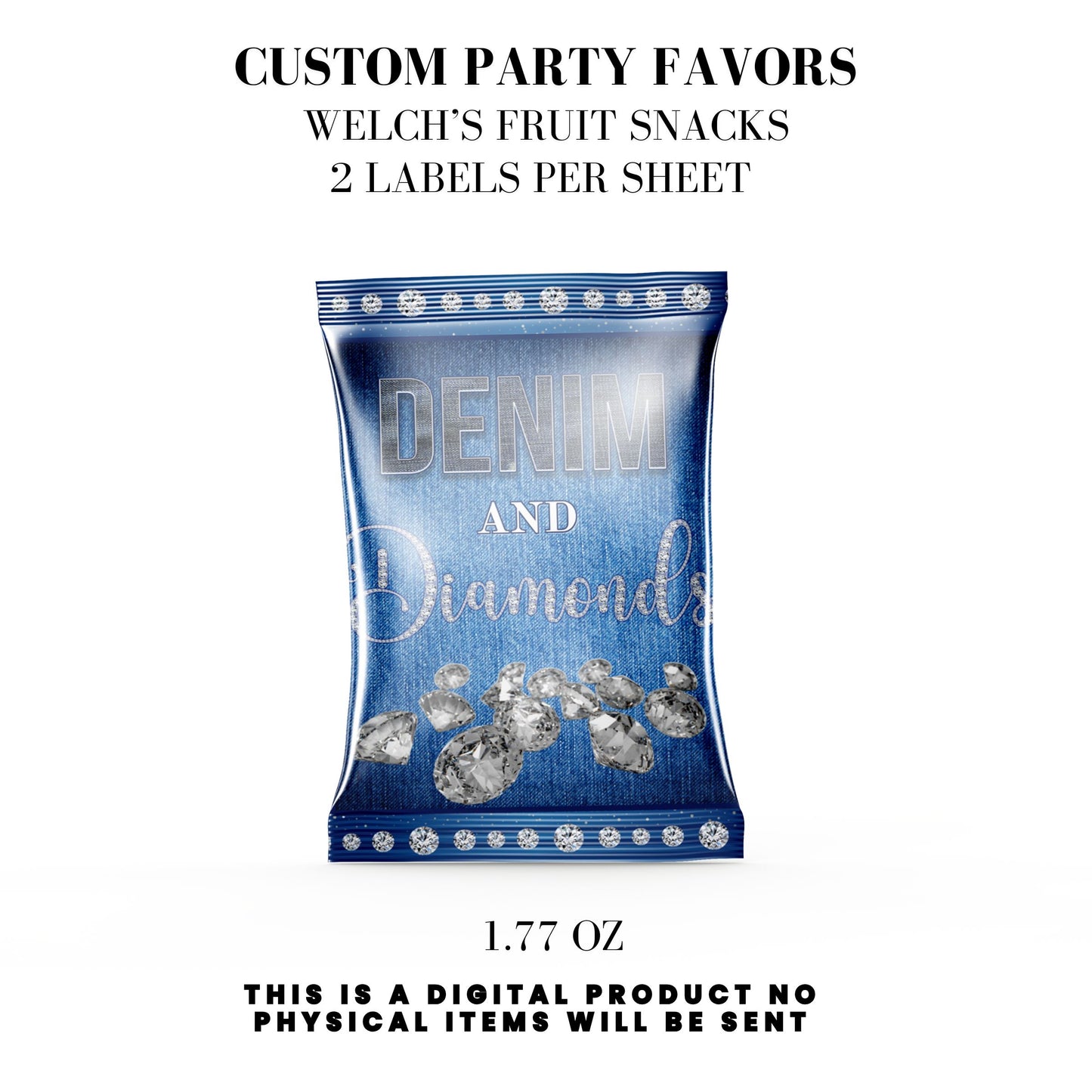 Denim & Diamonds Party Printable Favor Designs DFY