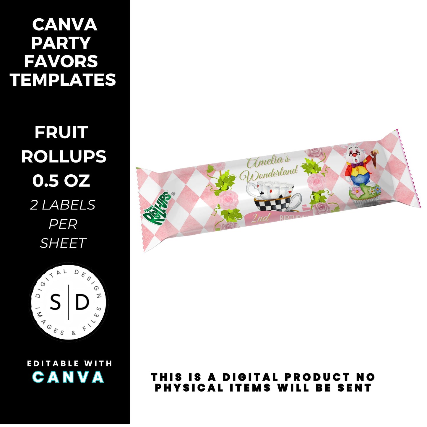 Alice In Wonderland Birthday Party Favor Templates Bundle