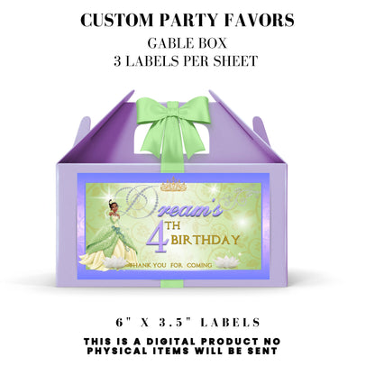 Princess Tiana Printable Favor Designs DFY