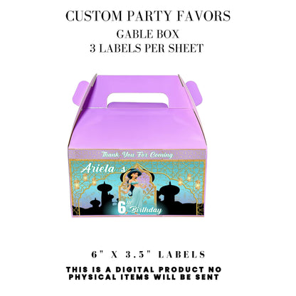 Princess Jasmine Birthday Party Favors DFY