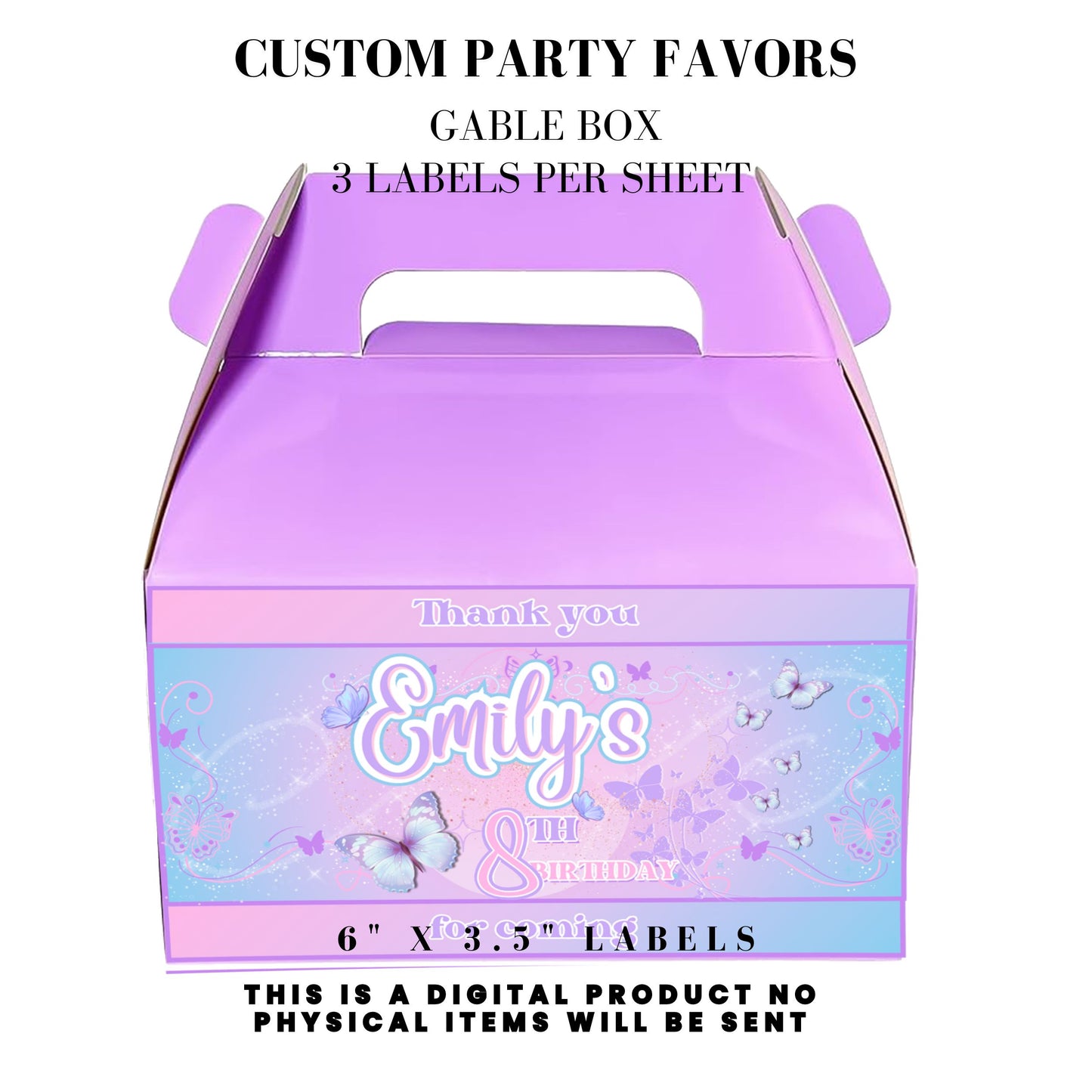 Butterfly Sparkle Lavender Birthday Party Favors DFY