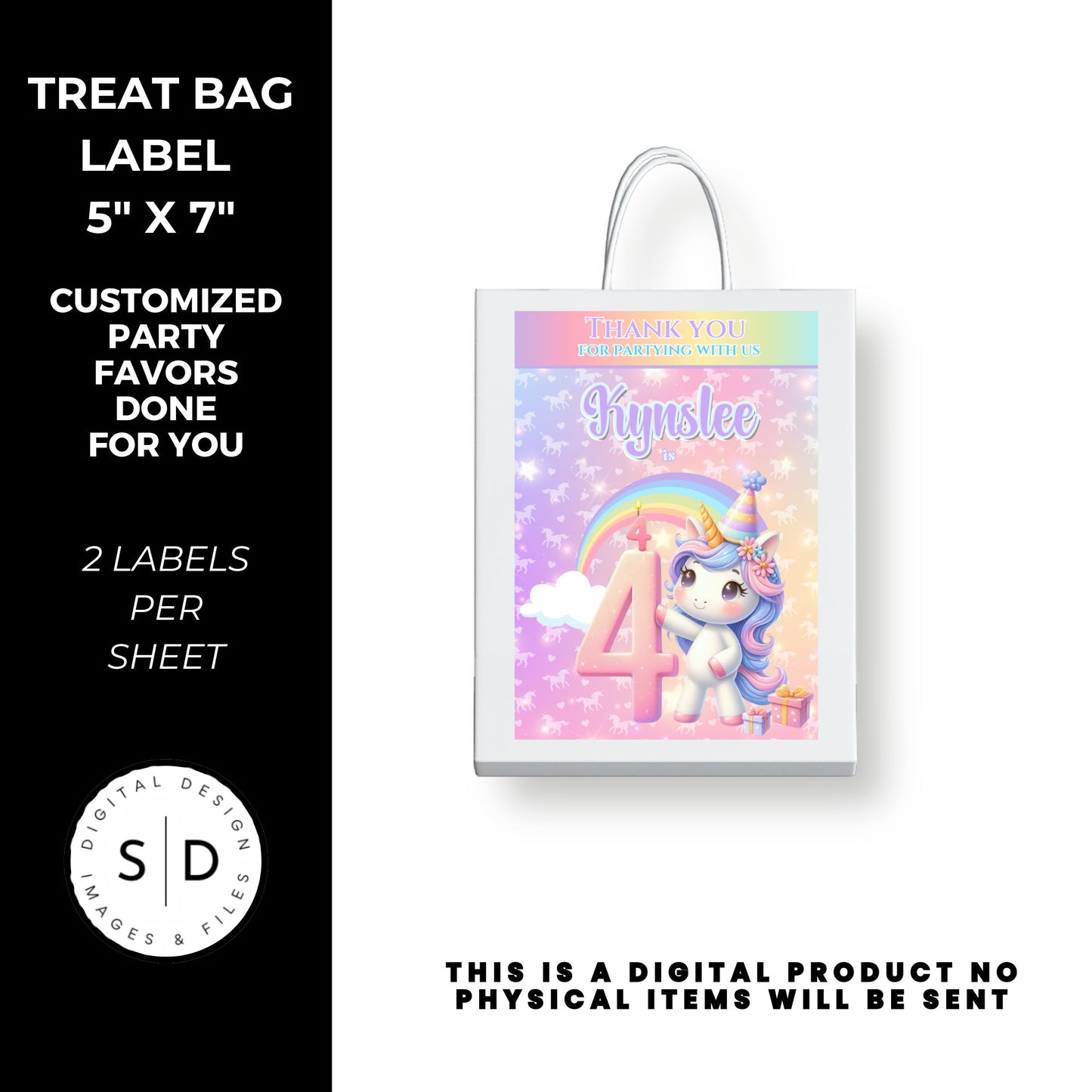 Unicorn Rainbow Sparkle Party Favors DFY