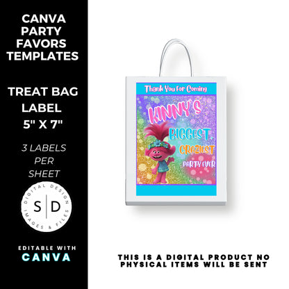 Trolls Craziest Party Favor Templates Bundle