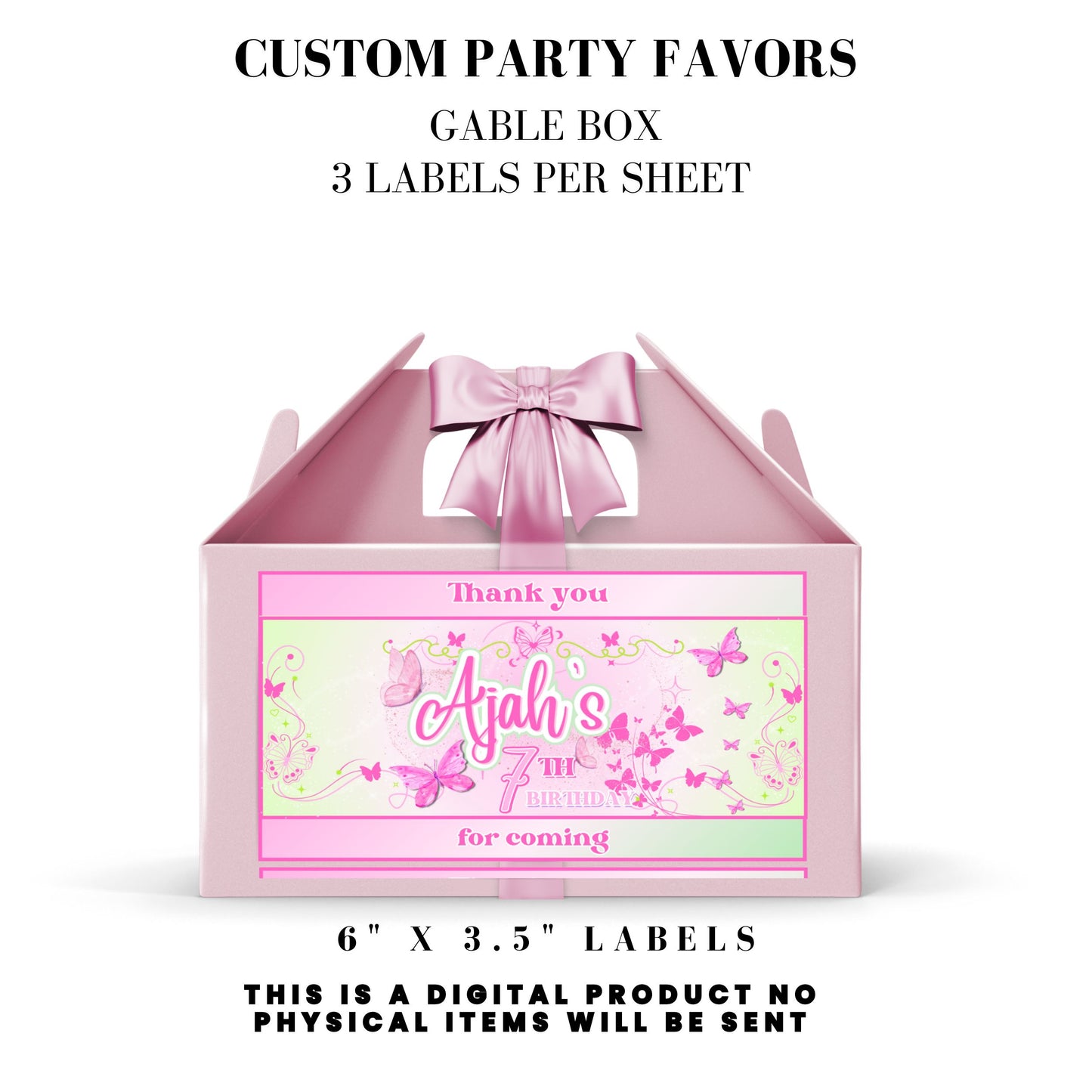 Butterfly Sparkle Pink Birthday Party Favors DFY